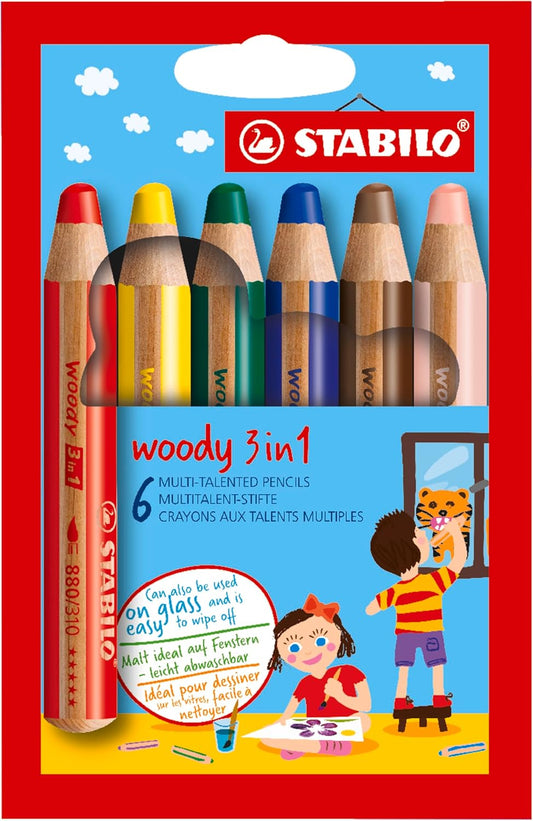 STABILO Woody 3in1 Buntstift 6er Pack