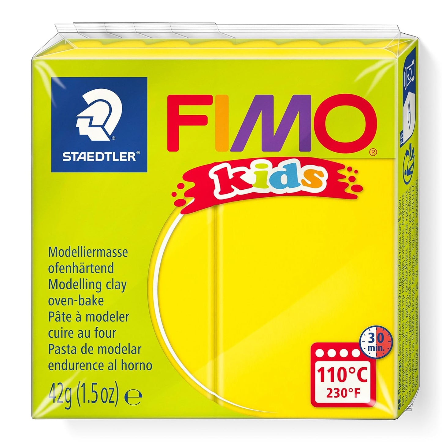 FIMO kids Modelliermasse Gelb 42g - weich & kindgerecht