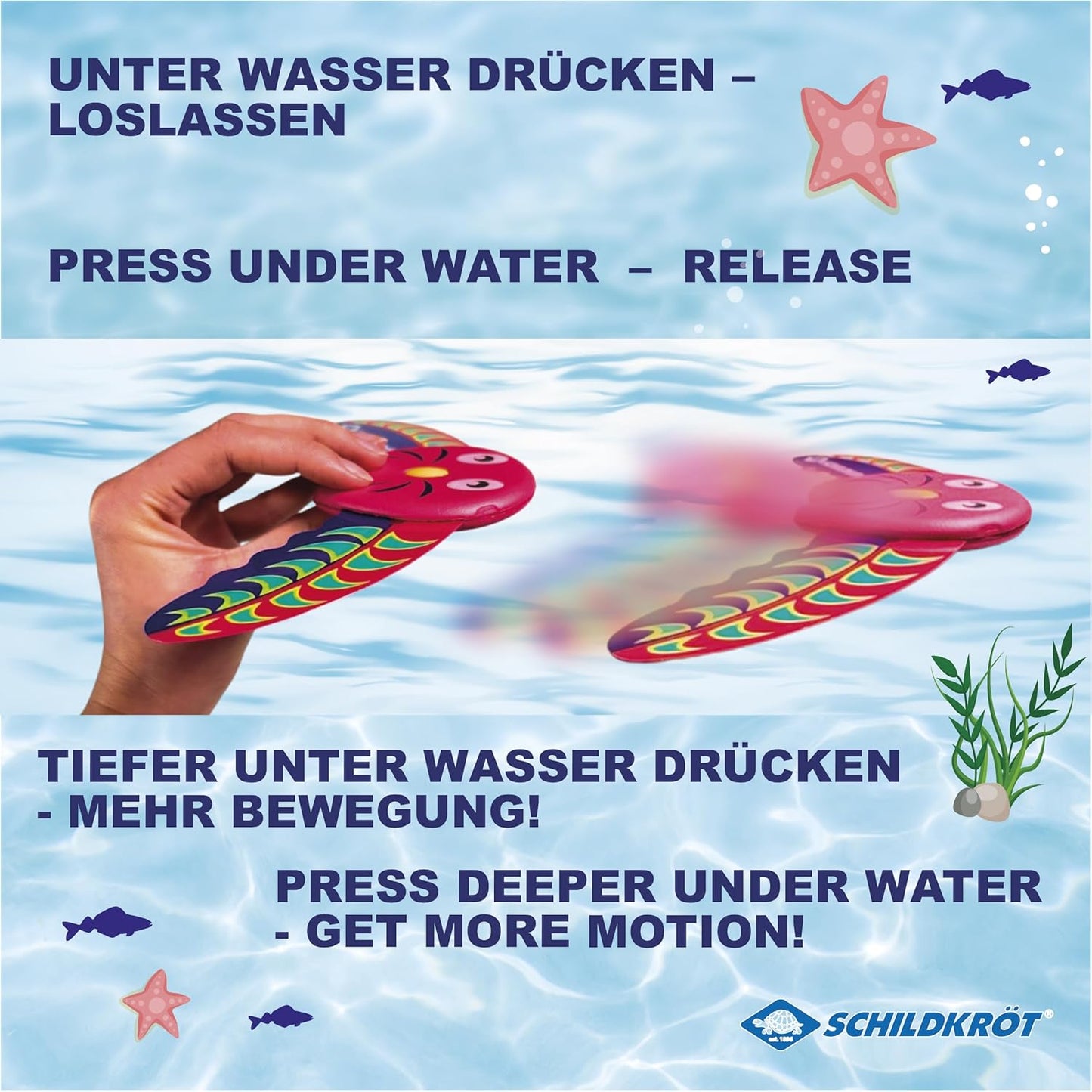 Schildkröt Unterwassergleiter Rochen 2er Set grün/rot