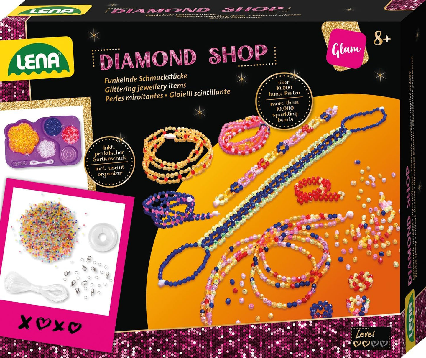LENA Diamond Shop - 10.000 Perlen Schmuckset für Kinder ab 8