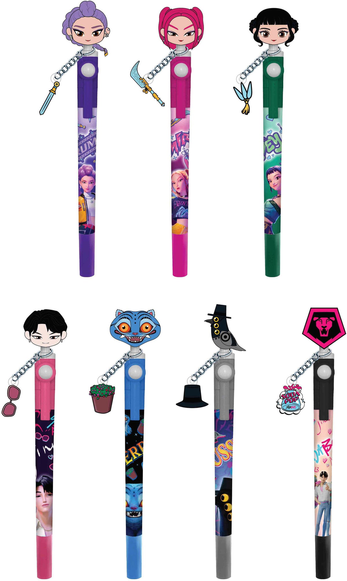 K-Pop Demon Hunters Spinning Pen – 1 von 7 Designs zuf e4llig