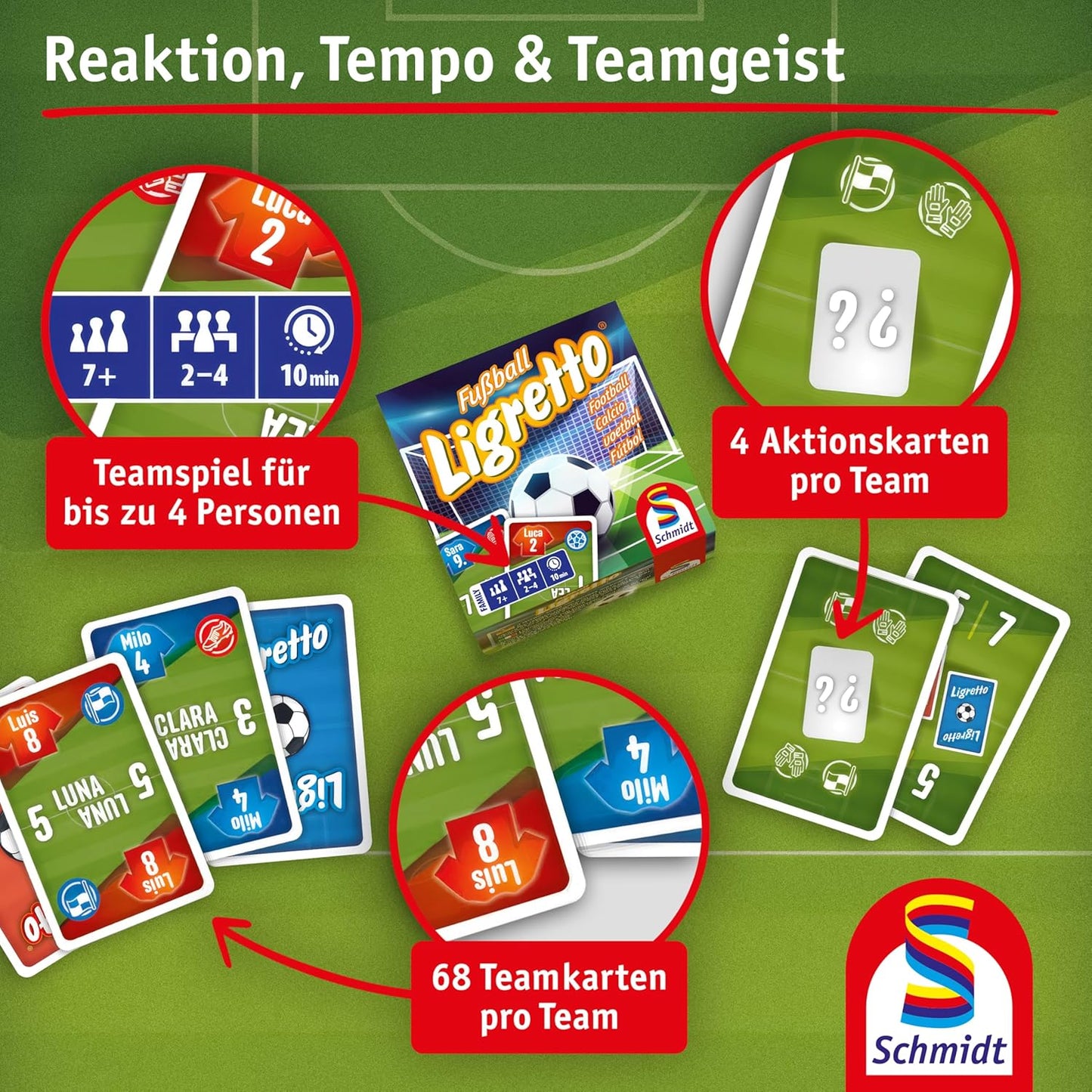 Ligretto Fußball Kartenspiel 2-4 Spieler ab 7 Jahren