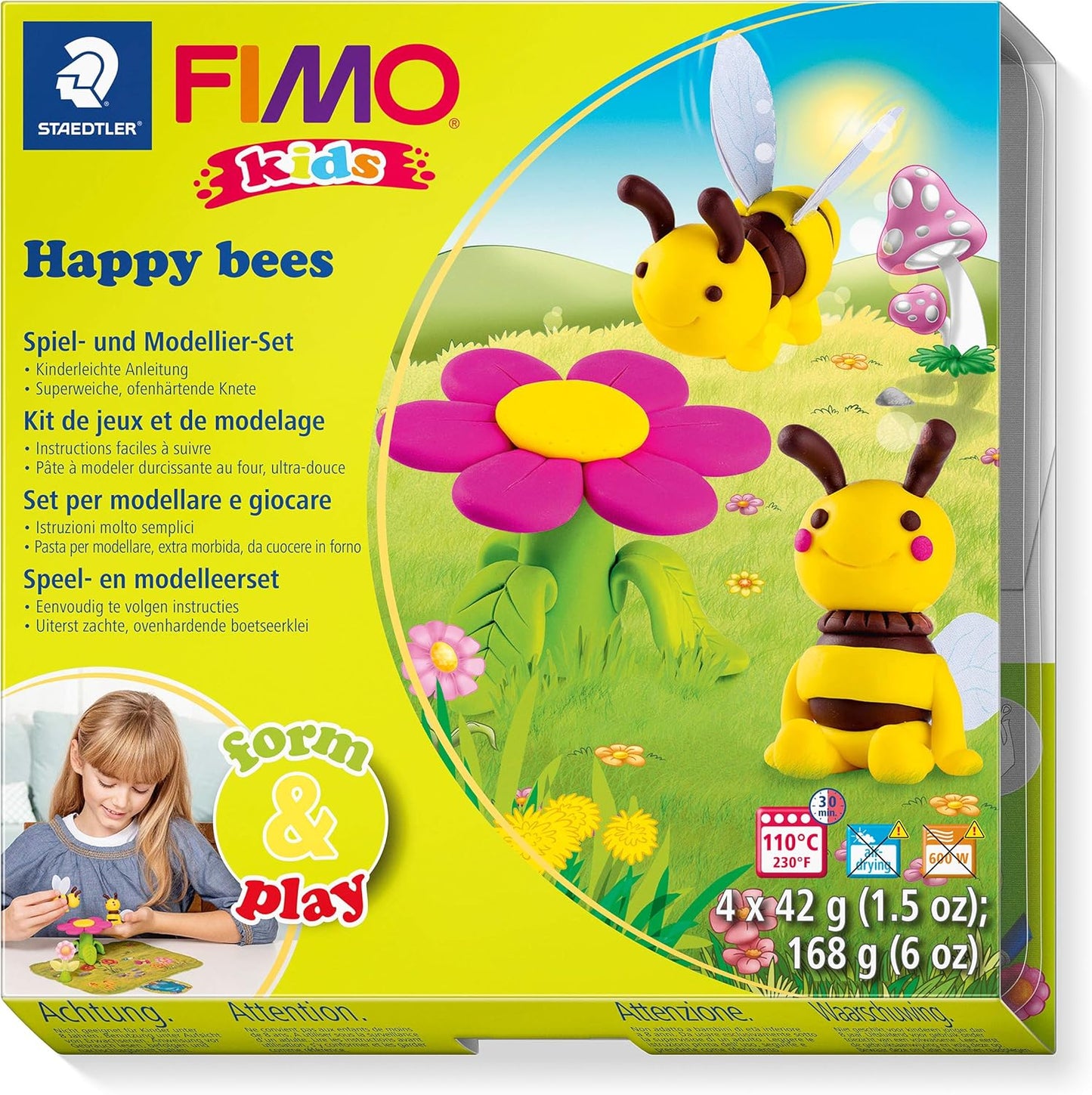 FIMO Kids Form & Play Happy Bees - Kreativ-Set zum Kneten