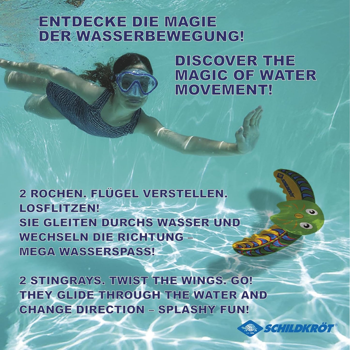 Schildkröt Unterwassergleiter Rochen 2er Set grün/rot