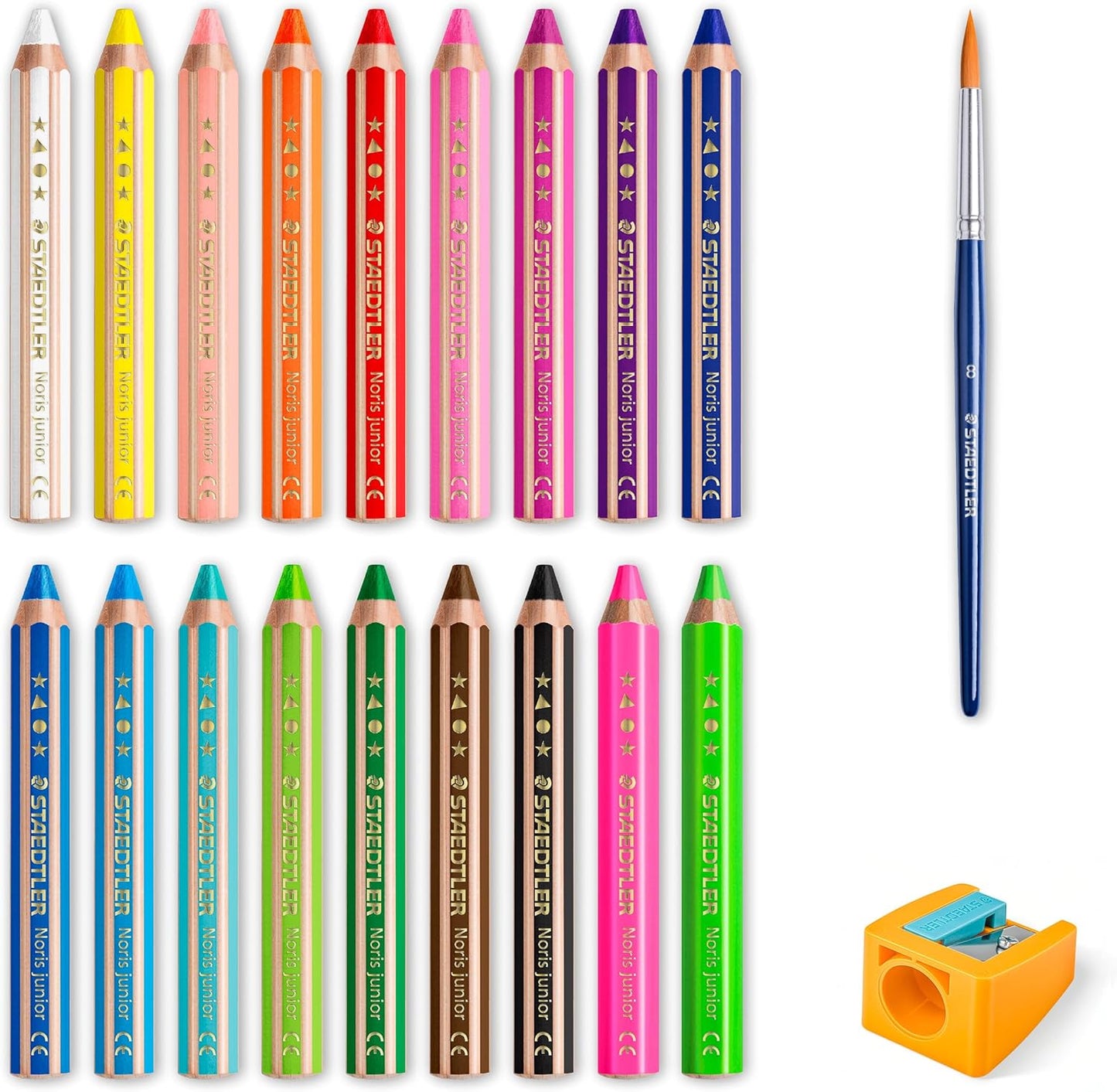STAEDTLER Noris junior 140 Set 18 Stifte + Spitzer + Pinsel