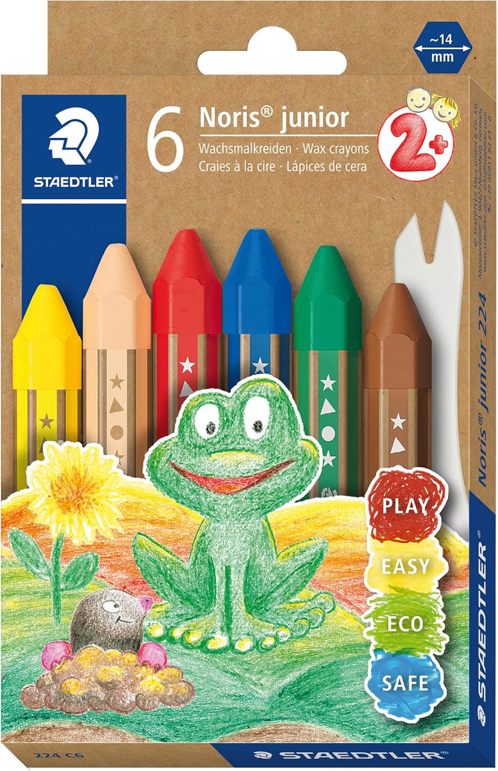 Staedtler Noris junior 3in1 Buntstift 6 Farben + Spitzer Etui