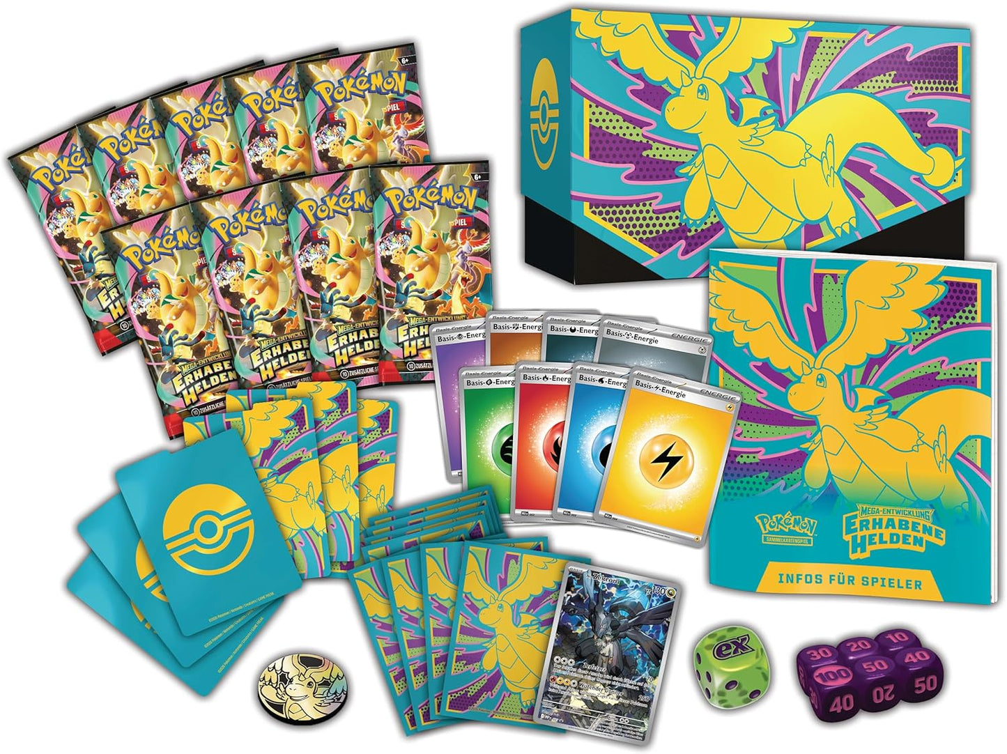 Pokémon Top-Trainer-Box Mega-Entwicklung Erhabene Helden (9 Booster)