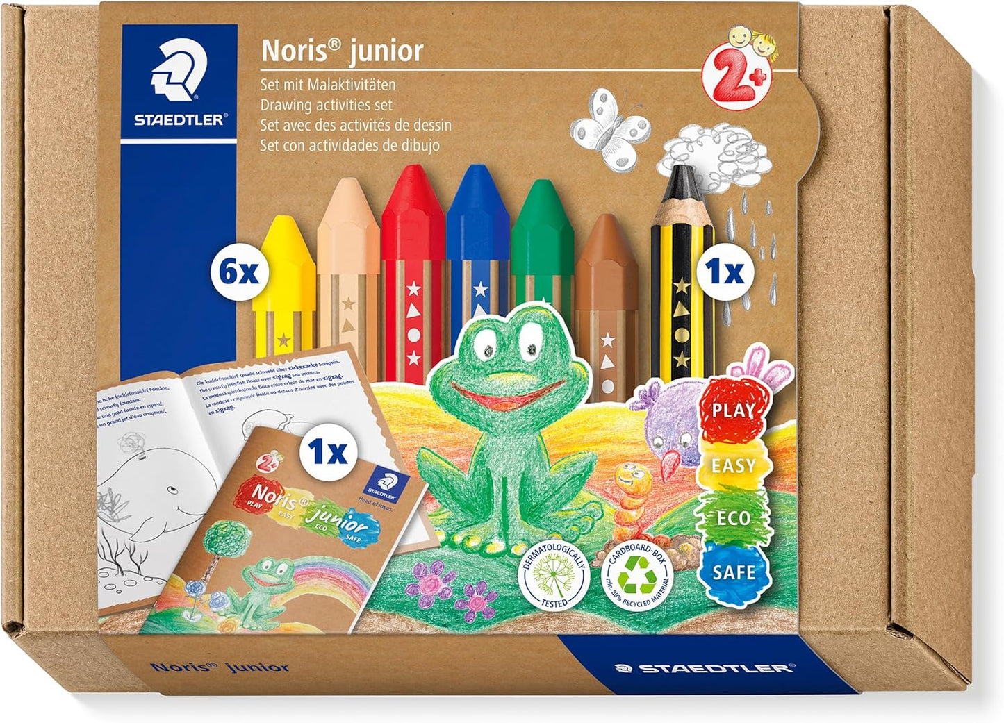 STAEDTLER Noris Junior Mal-Set – Bleistift, Wachsmalstifte & Heft