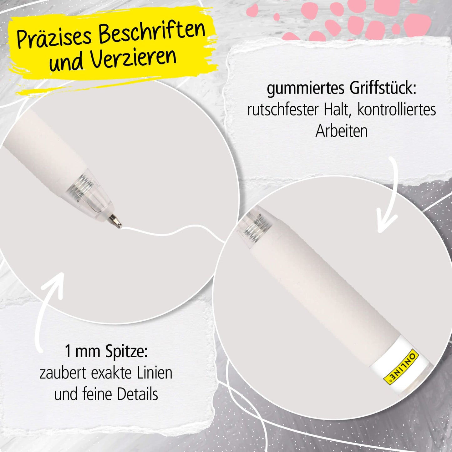 ONLINE Calli.Brush Acrylic Liner Gelb 1mm Spitze 12 Farben