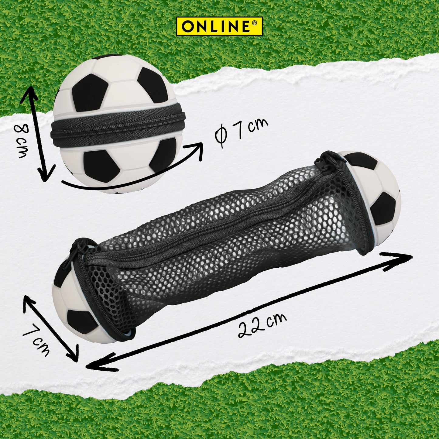 ONLINE PEN Schlampermäppchen Soccer | Zip, 22x7 cm