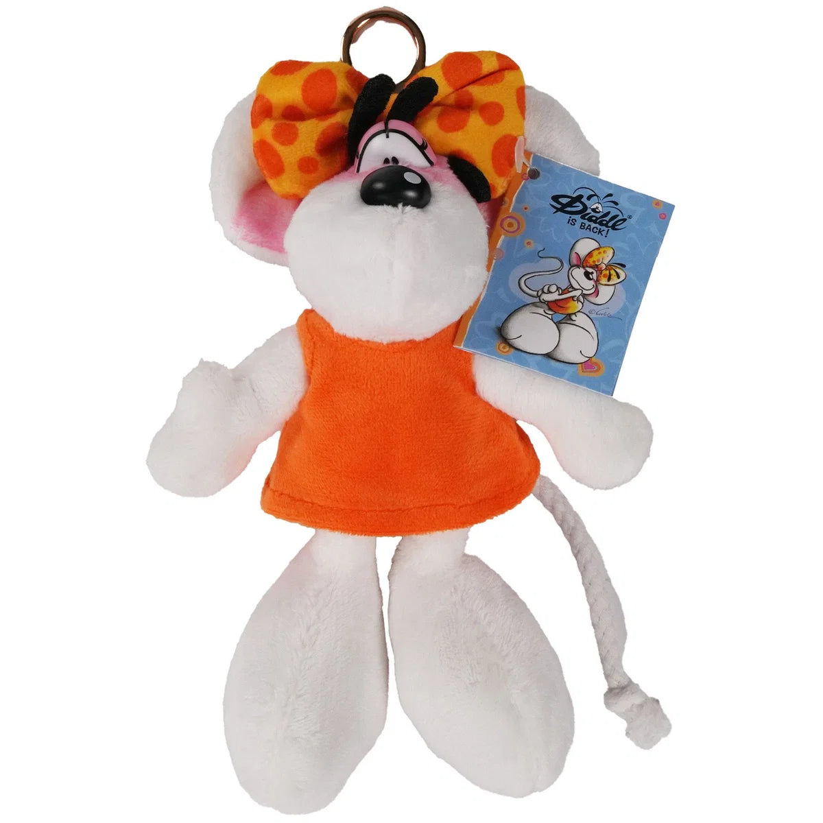 Diddl Plüsch-Schlüsselanhänger Diddlina oranges Kleid 15cm