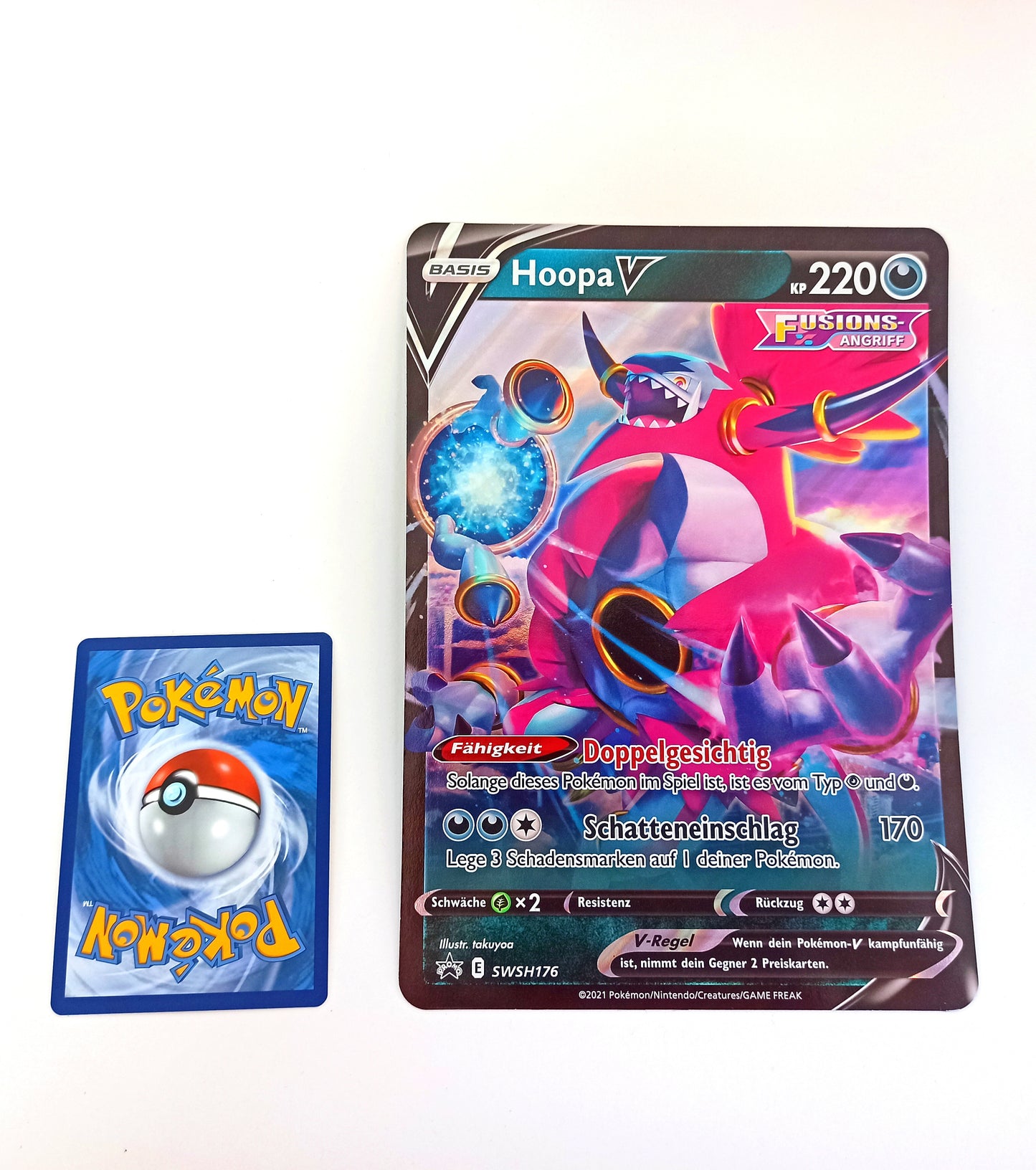 POKÉMON Karte - Hoopa V - Deutsch - SWSH176 - Black Star Promo - OVERSIZED