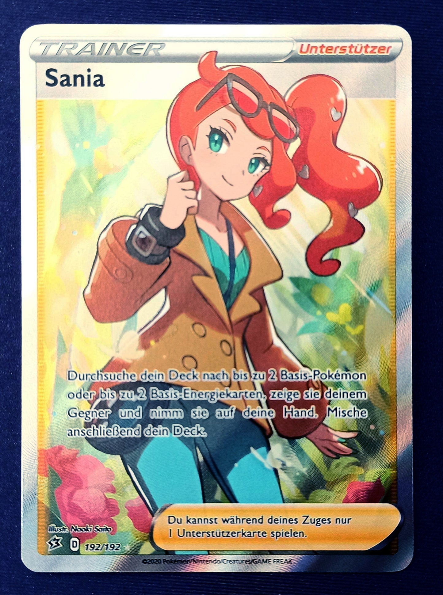 Pokemon Karte Sania 192/192 Ultra-Rare Full-Art Waifu Trainer - Deutsch