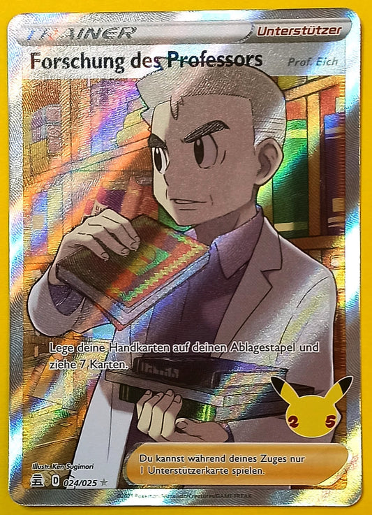 Pokemon Karte 25th Jubiläum ULTRA RARE FULLART - Forschung des Professors E24/25