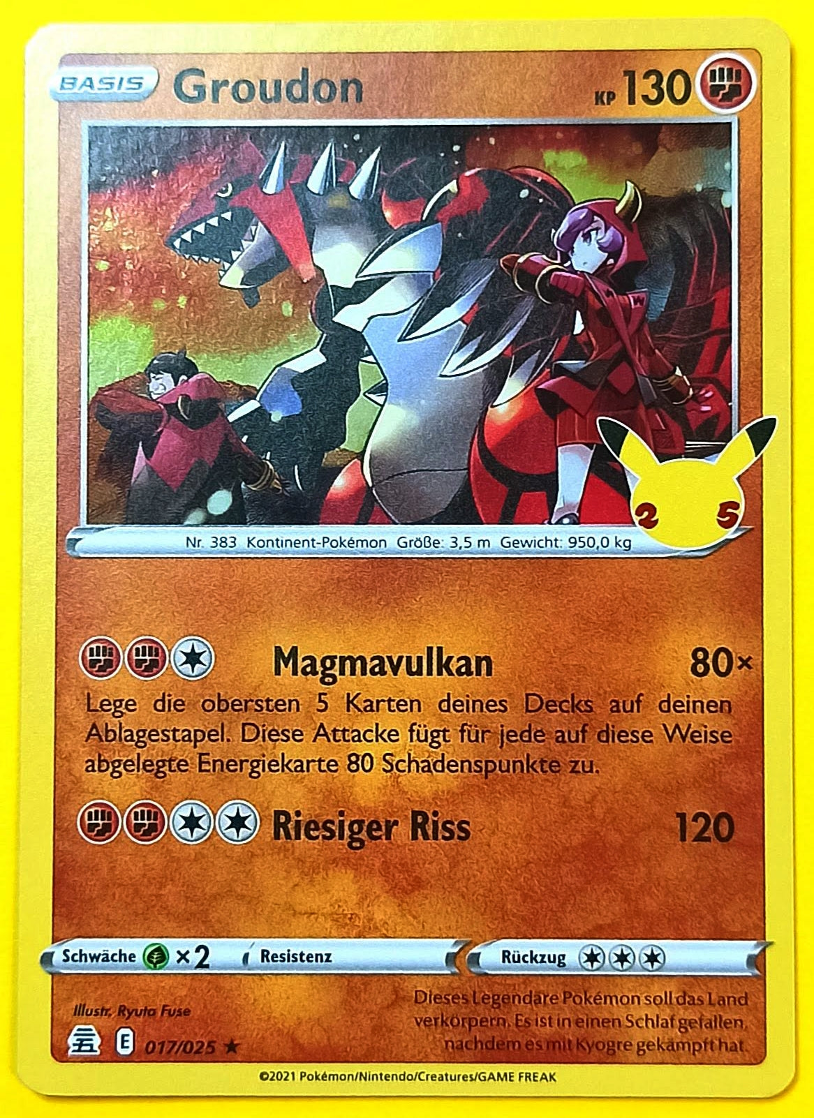 Pokemon Karte 25th Jubiläum HOLO RARE - Groudon E17/25