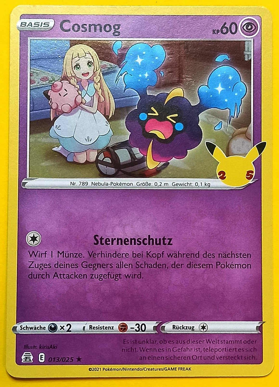 Pokemon Karte 25th Jubiläum HOLO RARE - Cosmog E13/25