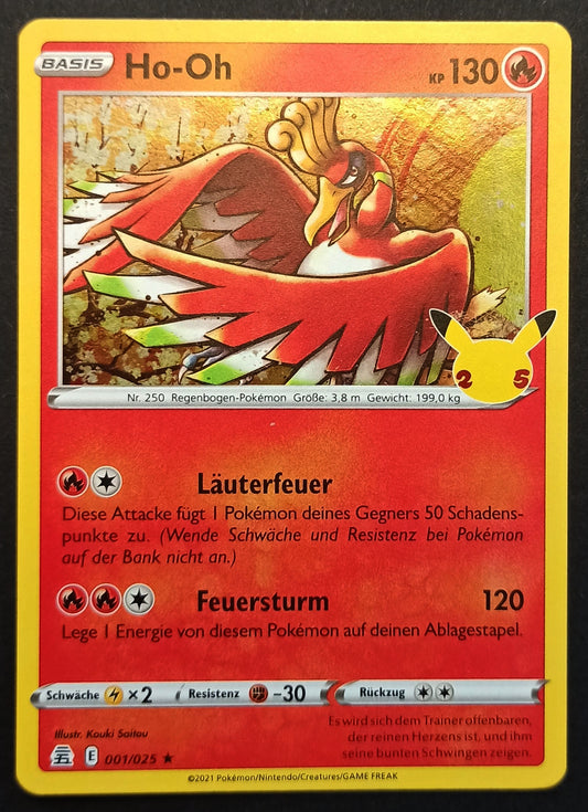 Pokemon Karte 25th Jubiläum HOLO RARE - Ho-Oh E01/25