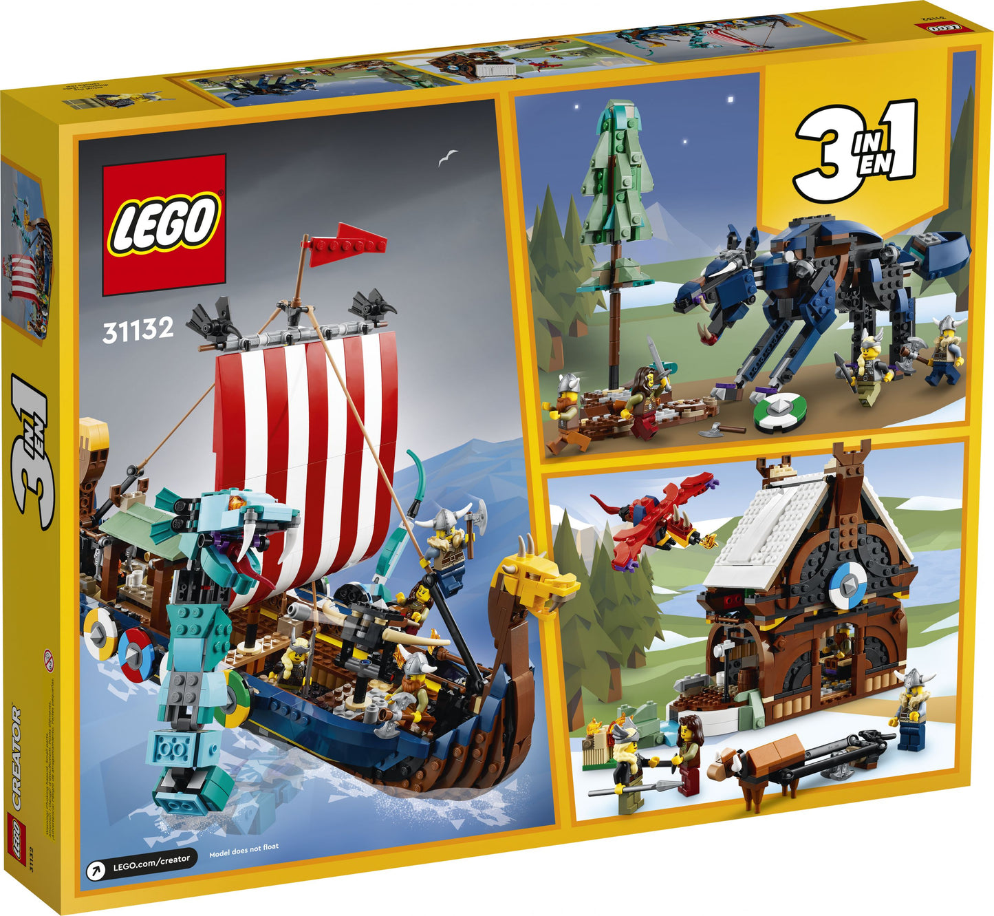 LEGO® Creator 31132 Wikingerschiff mit Midgardschlange - 1192 Teile