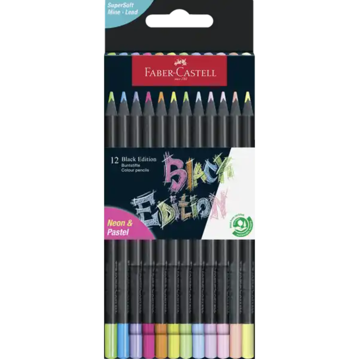 Faber-Castell Buntstifte Black Edition - 12er Etui