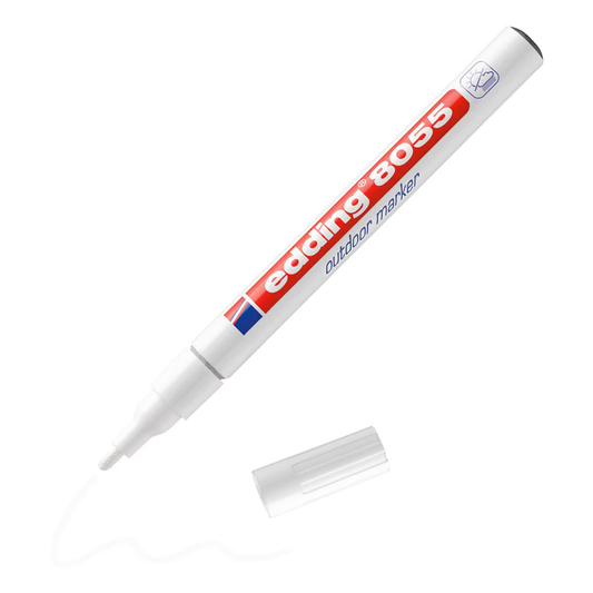 edding 8055 Outdoor-Marker weiß – 1-2 mm, Aluminium