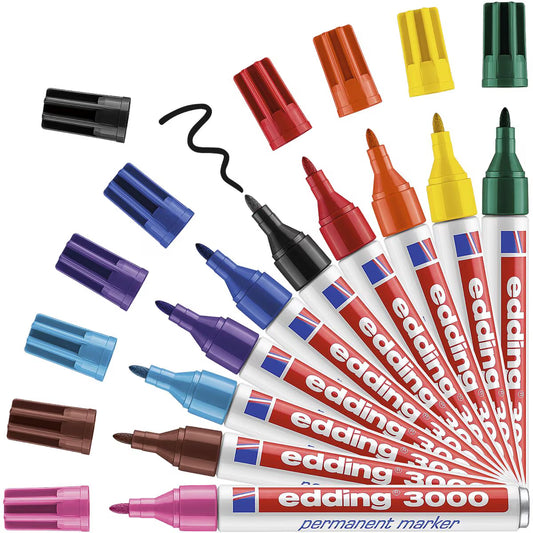 edding 3000 Permanentmarker 10er-Set – Rundspitze 1,5-3 mm