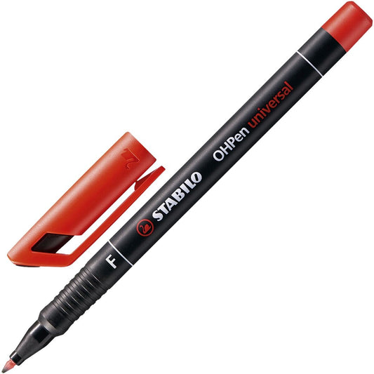 STABILO OHPen Universal Folienstift F 0,7 mm – rot, permanent