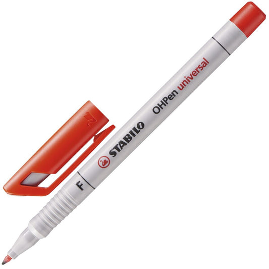 STABILO OHPen Universal 1 Folienstift F 0,7 mm – rot, abwischbar