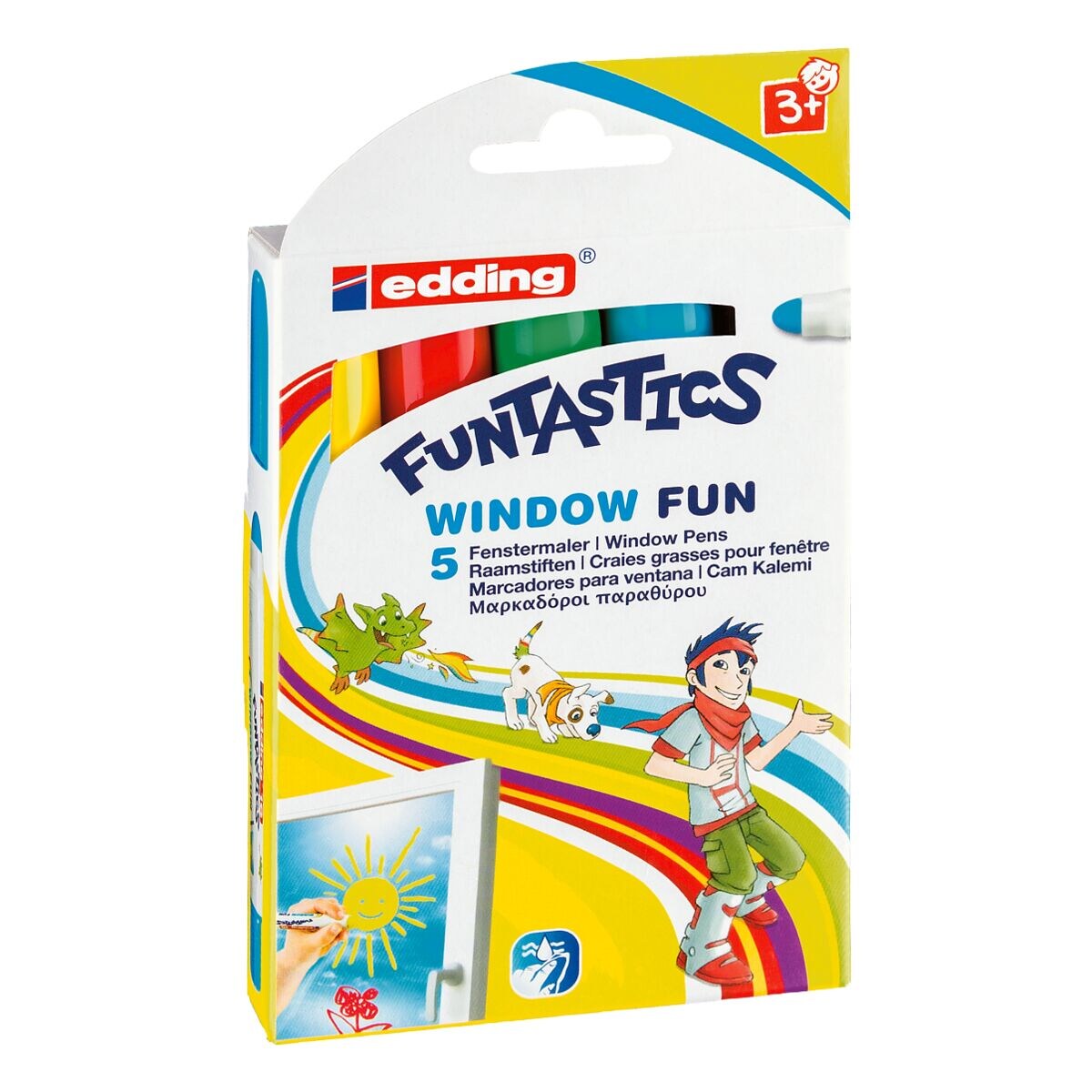 edding FUNTASTICS WINDOW FUN Kreidemarker 5er-Set Neonfarben