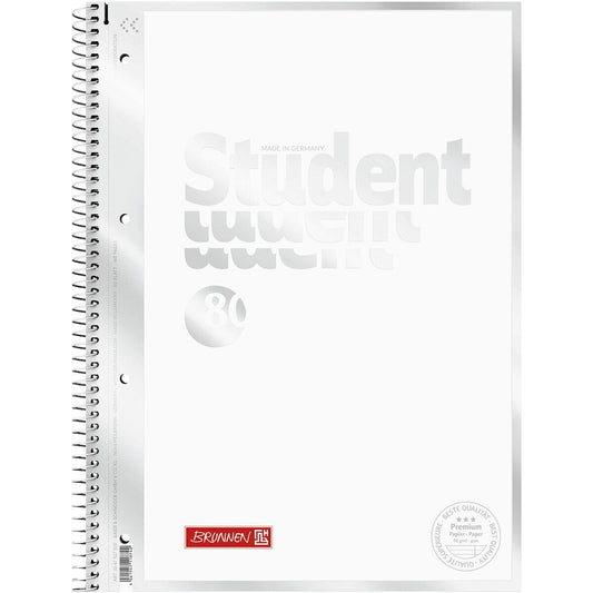 Collegeblock Brunnen Premium White A4 liniert, 80 Blatt