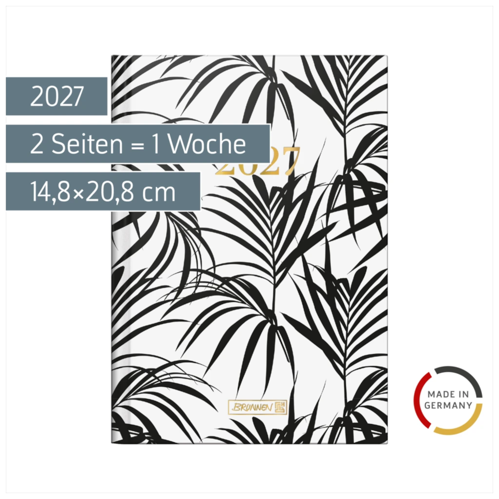 BRUNNEN Buchkalender A5 2027 Jungle Wochenplaner 128 Seiten