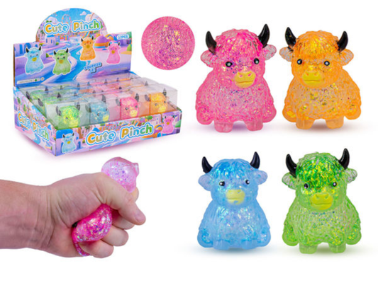 TRITON-X Maltose Glitter Highland Cow Squishy 8 cm