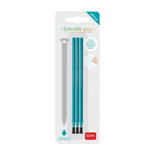 Legami Erasable Pen Ersatzminen 3er-Pack Türkis – 0,7 mm