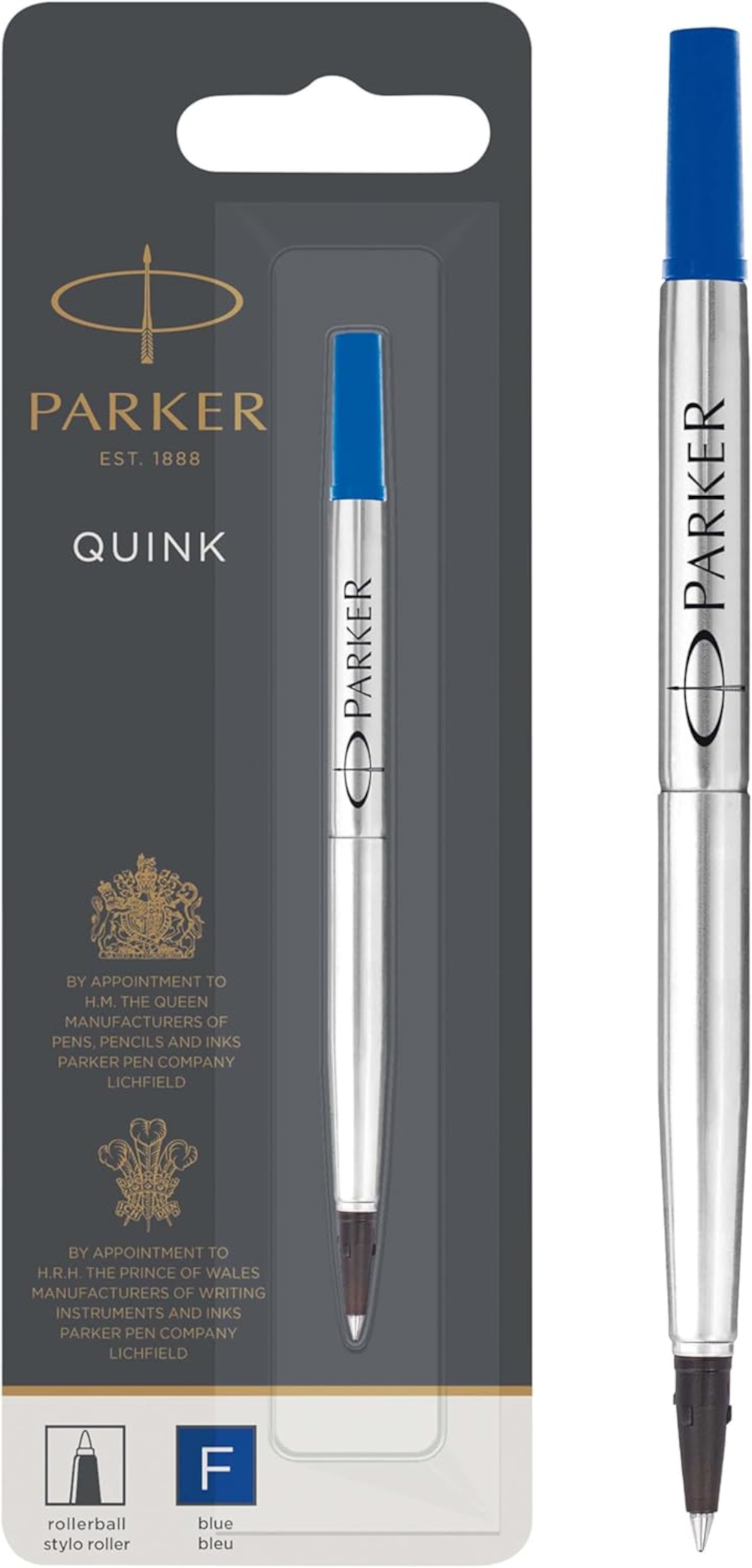 PARKER Rollerballmine QUINK F blau – 1 Stück