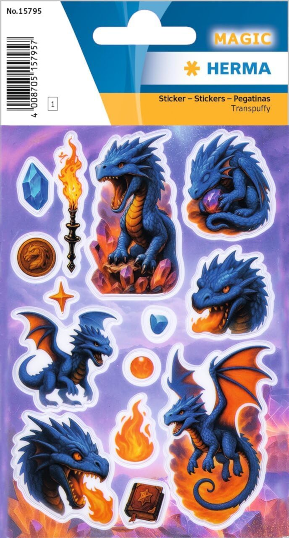 HERMA Drachen Sticker 15795, 14 Aufkleber Dragon