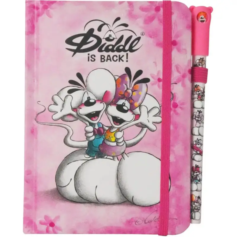 Diddl Notizbuch mit Stift DIN A6 - rosa