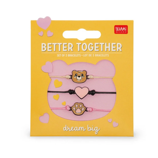 LEGAMI Armband-Set Teddy Bear – 3 verstellbare Armbänder