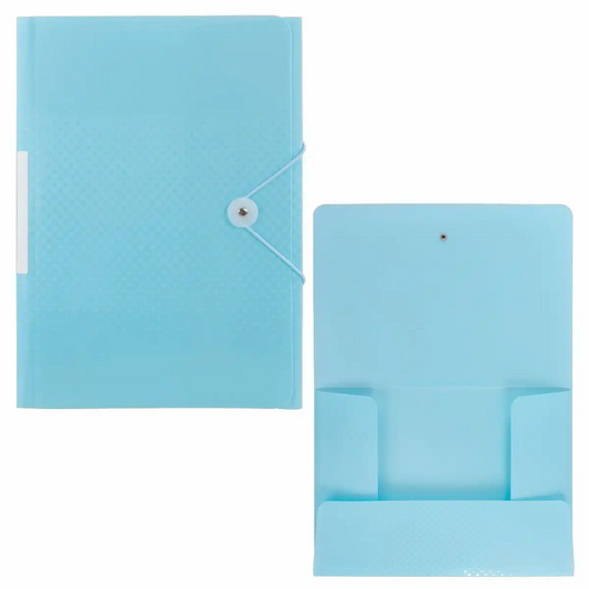 Idena Sammelmappe PP A4 Gummizug Rückenschild pastell aqua