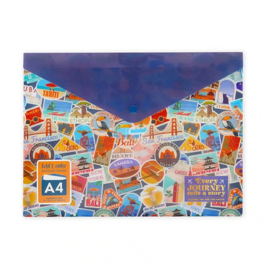 Fold & Order Dokumentenmappe A4 Travel Stickers | LEGAMI