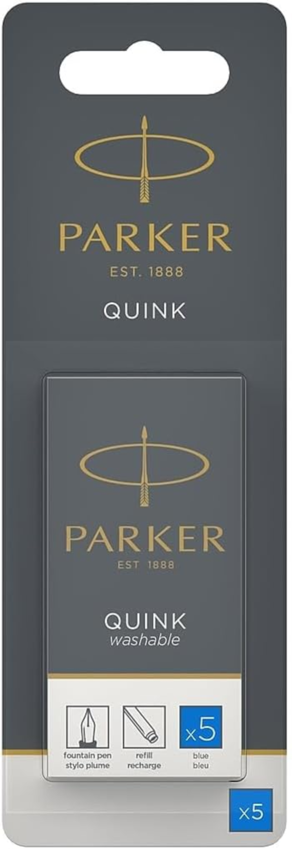 PARKER QUINK Tintenpatronen königsblau – 5er Pack