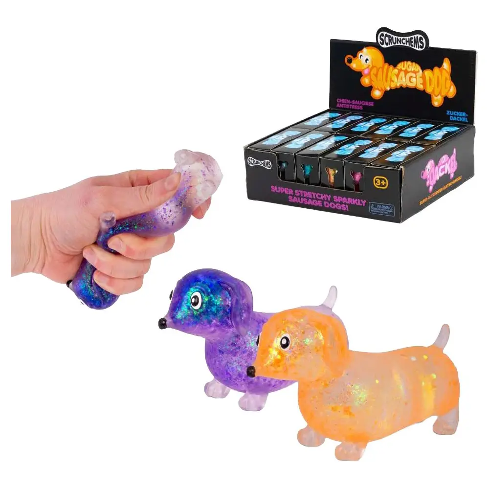 TRITON-X Squishy Glitzer-Dackel, 1 Stück, zufälliges Design