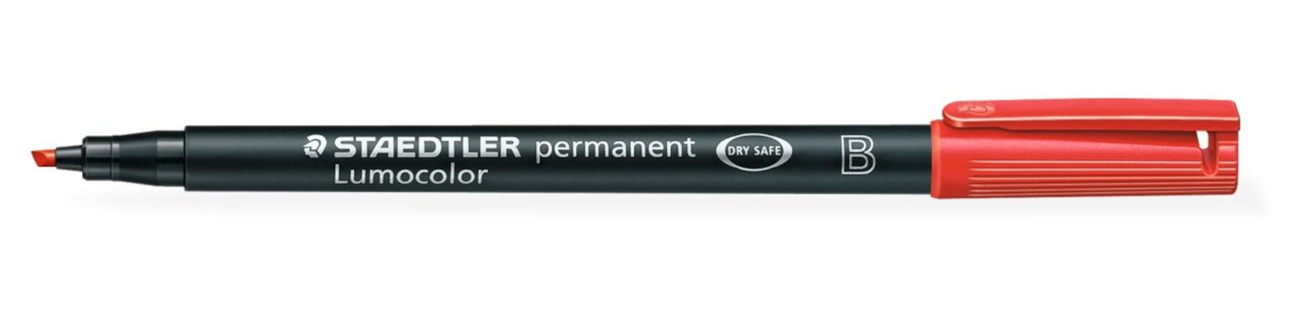 STAEDTLER Lumocolor Folienstift permanent rot B (1,4 mm)