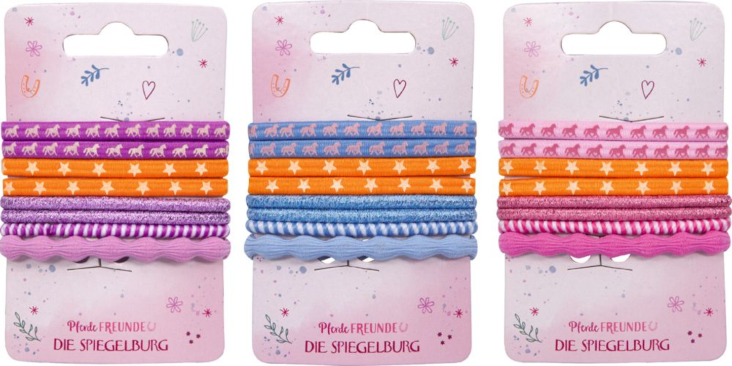 Haargummis Pferdefreunde – 8er-Set, Farbe zufällig