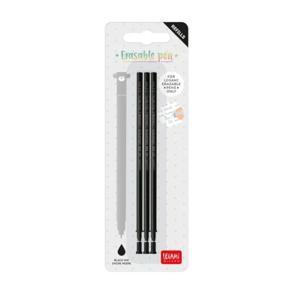 Legami Ersatzminen für löschbaren Gelstift – 3er-Pack, 0,7 mm