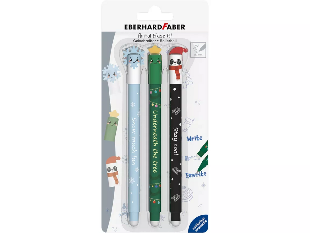 Eberhard Faber Animal Erase it! Winter Edition 3 Gelschreiber