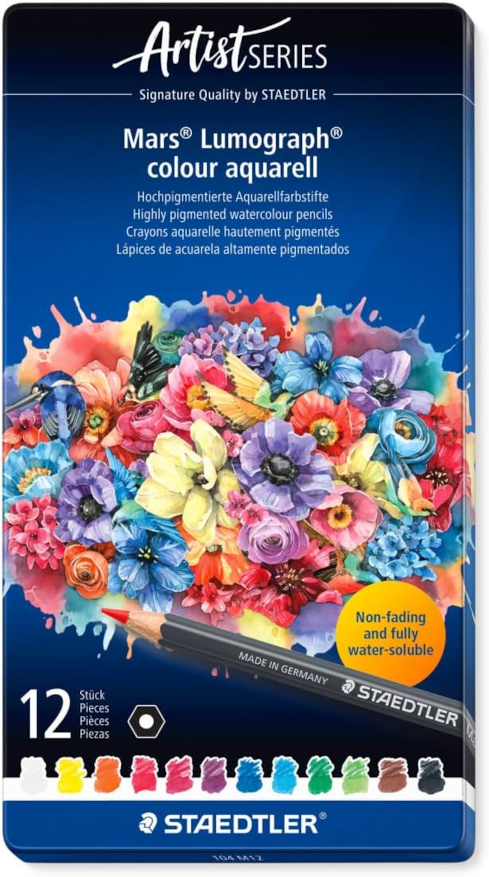 STAEDTLER Aquarell-Farbstifte Mars 12er Metalletui PEFC