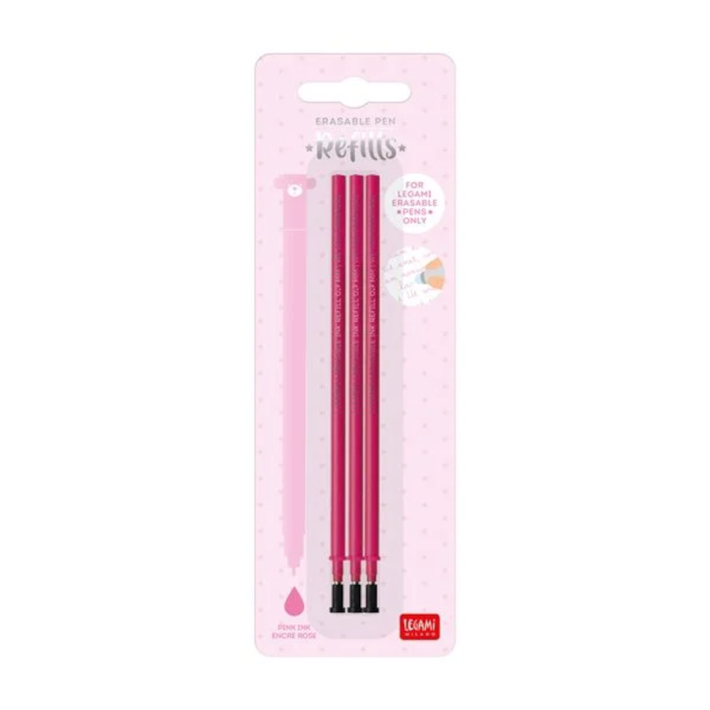 Legami Erasable Pen Ersatzminen 3er-Pack Rosa – 0,7 mm