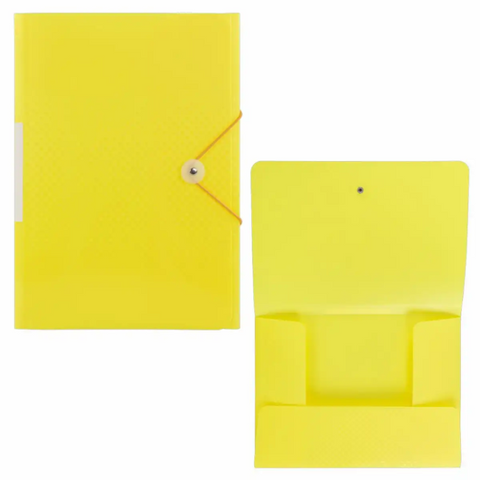 Idena Sammelmappe PP A4 Gummizug Rückenschild pastell limone