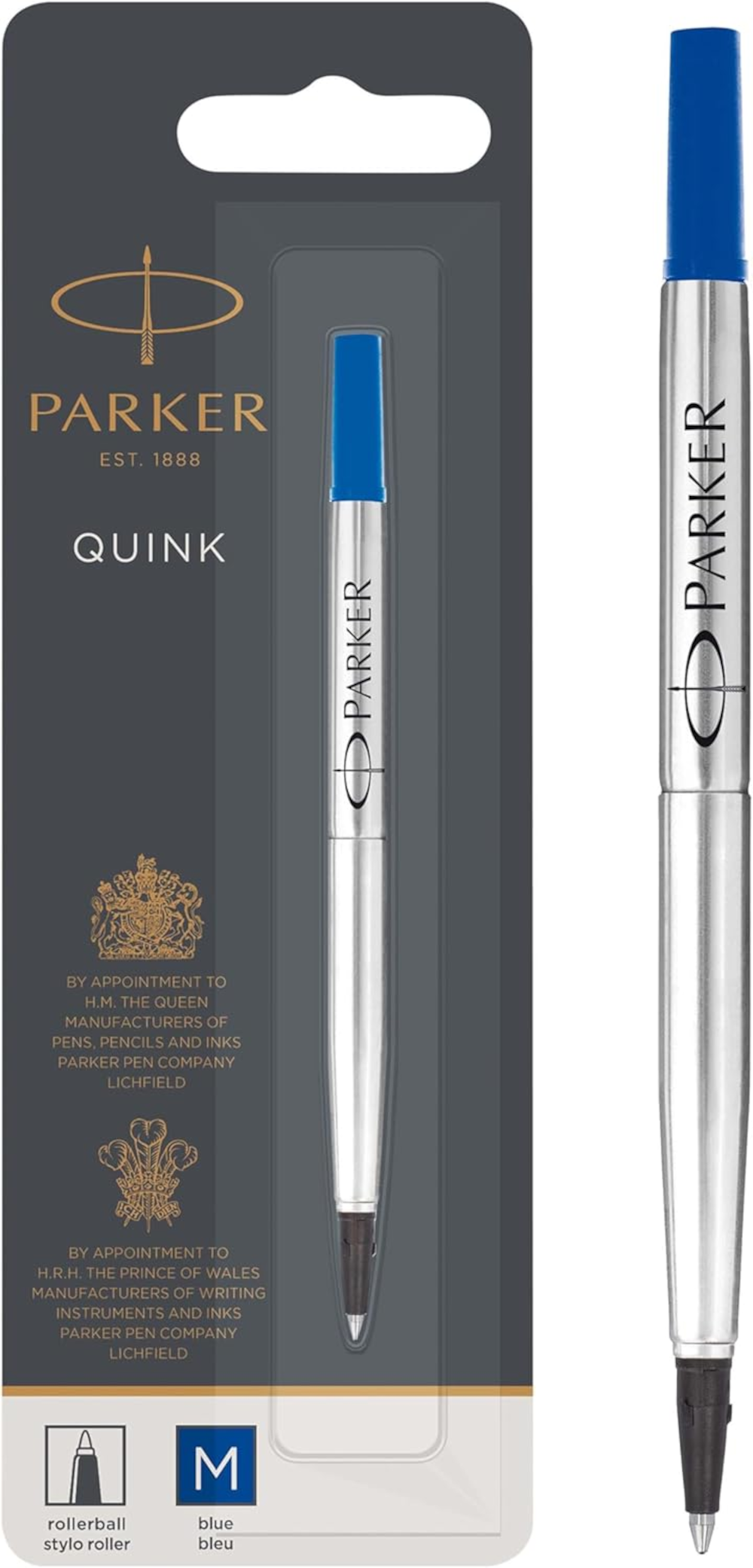 PARKER QUINK Rollerballmine M blau – für Rollerball