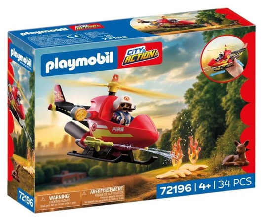 PLAYMOBIL Feuerwehr-Helikopter mit Wasserspritzfunktion