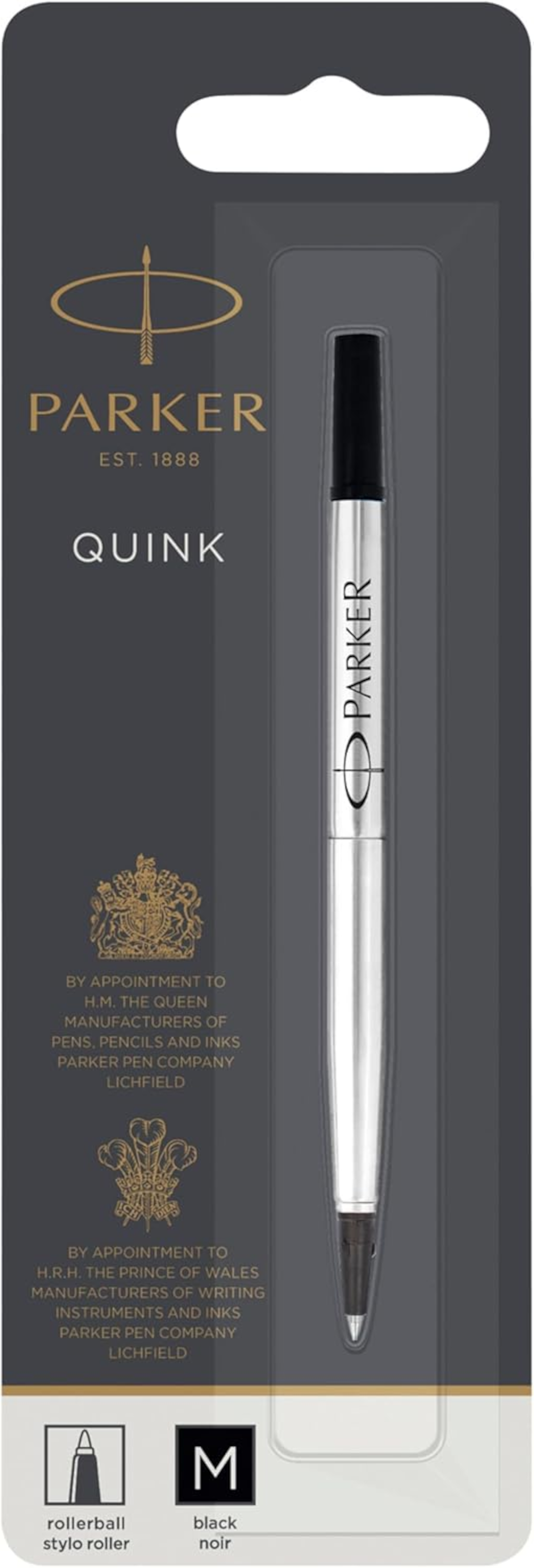 PARKER QUINK Rollerballmine M schwarz – für Rollerball